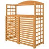Outsunny Wood Air Conditioner Fence, Outdoor Privacy Screen Potting Table with Shelves, Pool Equipment Enclosure AC Fence for Patio, Light Brown - 4 of 4