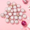 Northlight 24ct Baby Pink 2-Finish Glass Christmas Ball Ornaments 1-Inch (25mm) - 3 of 4