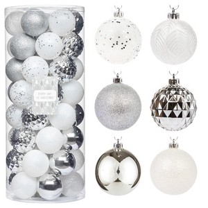 Every Day is Christmas Round 50ct 2.24"/57mm Shatterproof Christmas Tree Ornaments Set, Christmas Tree Balls Decoration - 1 of 4