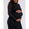 Women's Long Sleeve Bodycon Mesh Maternity Top | Motherhood Maternity - 3 of 4