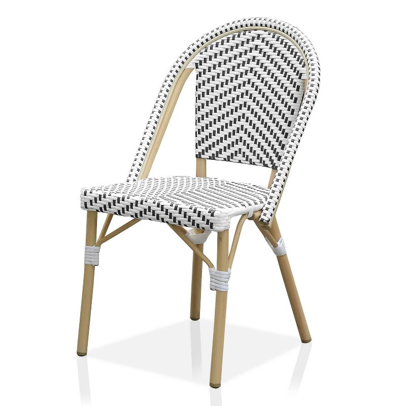 Arna 2pk Wicker Patio Side Chairs - Black/White - miBasics, 3 of 7