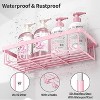 Ridstar 5-Piece Rust-Proof Stainless Steel Self-Adhesive Shower Rack Storage Set-Pink - 2 of 4