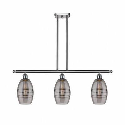 Vaz - 3 Light Stem Hung Island In Industrial Style-8.63 Inches Tall and 36 Inches Wide