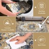 Vintage Medallion Washable Throw Rug, Non-Slip, Non-Shedding Soft Low Pile Carpet, Foldable Indoor Floor Cover for Living Room, Dining Room. - 4 of 4