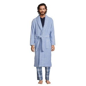 Lands' End Men's Calf Length Turkish Terry Robe - 1 of 4