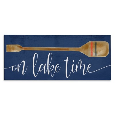 Stupell Industries On Lake Time Phrase Boat Oar over Blue
