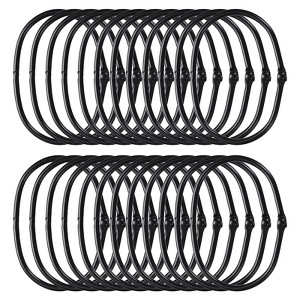 Unique Bargains Iron Oval Snap Durable Smooth Glide Shower Curtain Rings 24 Pcs - 1 of 4