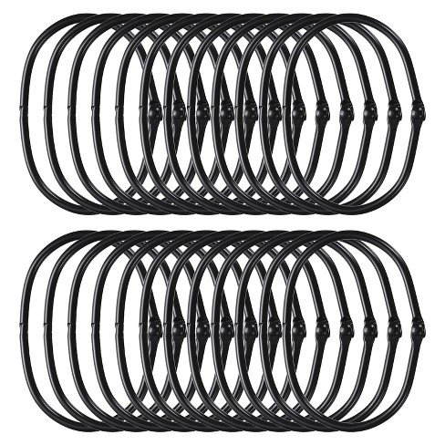 Unique Bargains Iron Oval Snap Durable Smooth Glide Shower Curtain Rings 24 Pcs - image 1 of 4