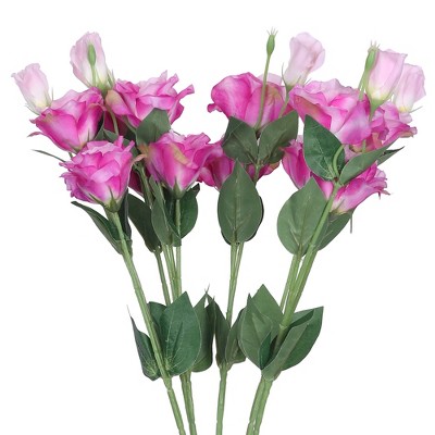 REGALWOVEN Home Decor Artificial Eustoma Lisianthus Long Stem Flowers 26" 6 Pcs