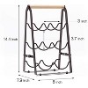 Itopfox Wine Rack, 6 Bottle Wooden Countertop Free Standing Shelf, 3 Tier Bottle Holder Stand for Home Bar Tabletop, Kitchen Storage - 3 of 4