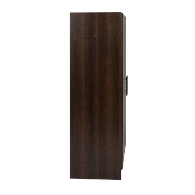 Elite 32" Espresso Wardrobe Cabinet with Hanging Rod and Shelves