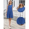 INSPIRE CHIC Women's Sleeveless Crew Neck Button Down Pleats Casual A-Line Mini Dresses - 2 of 4