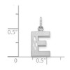 Black Bow Jewelry 14k White Gold, Julia Collection, Small Satin Block Initial E Pendant - 3 of 4