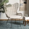 Malia Rattan Wingback Armchair - ACH6500 - White/Grey White Wash - Safavieh - 2 of 4