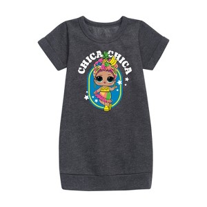 Girls' - LOL Surprise! - Chica Chica Tropical Graphic Short Sleeve Fleece Dress - 1 of 3