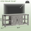Homhougo TV Stand for 65 Inch TV, Farmhouse Entertainment Center with Storage, 60 Inch TV Console Table with Shelves Gray - 2 of 4