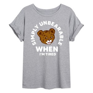 Women's - Instant Message - Tired Simply Unbearable Oversized Graphic T-Shirt - 1 of 4