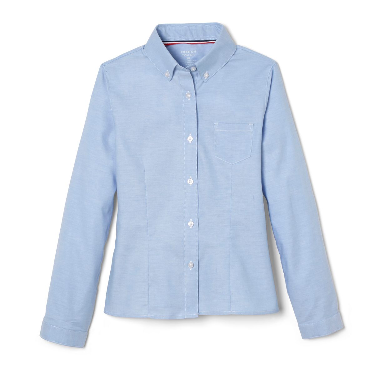 French Toast School Uniform Girls Long Sleeve Fitted Oxford Shirt (Feminine Fit)