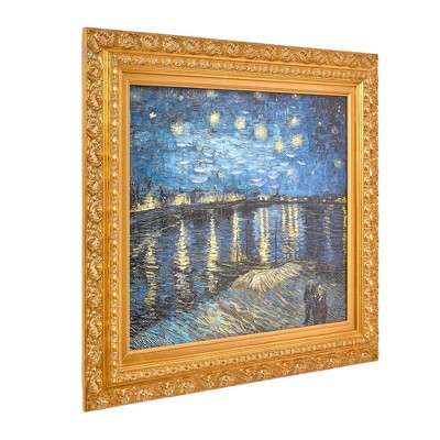 Vincent Van Gogh Starry Night Over The Rhone Ornate Framed Canvas Print
