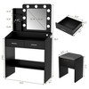 Vanity Desk with Mirror and Lights, Makeup Vanity with Power Outlet - 3 of 4