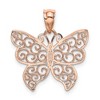 Black Bow Jewelry 14k Rose Gold Filigree Butterfly Pendant, 21mm (13/16 inch) - 3 of 4