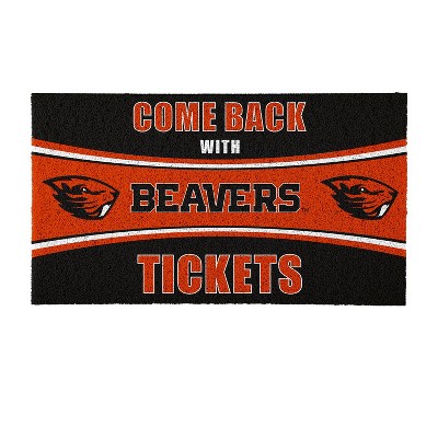 Evergreen Come Back with Tickets Oregon State University 28" x 16" Woven PVC Indoor Outdoor Doormat