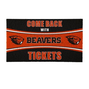 Evergreen Come Back with Tickets Oregon State University 28" x 16" Woven PVC Indoor Outdoor Doormat - 1 of 4