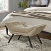Tufted Fabric Ottoman, Accent Bench With Rivet Nail Decoration, Sloping End,35.50” W x 16.50” D x 18.75” H(2.96*1.38*1.56ft) - 3 of 4