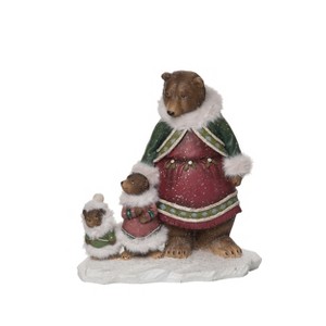 Transpac Resin 10 in. Multicolored Christmas Snowy Bear Figurine - 1 of 2