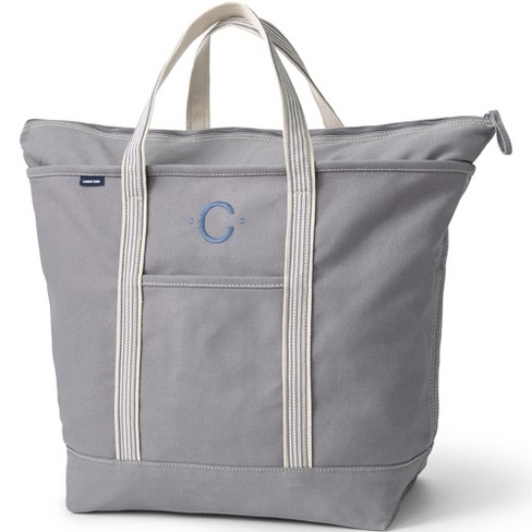 Lands End Heavy Canvas Tote With k Embroidered 