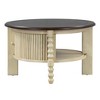 Anybear Vintage Round Coffee Table, Slatted Design Coffee Table for Small Space - 3 of 4