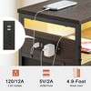 WOWLIVE Nightstand with 4 Drawers & Outlet,  Bedside Table with LED Lights & 2-Tier wooden Shelf - 3 of 4