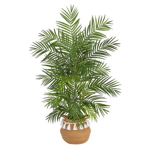 Nearly Natural 4-ft Areca Artificial Palm In Boho Chic Handmade Natural ...