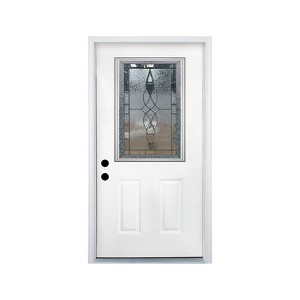 Lirago 2-Panel Fiberglass Front Doors - 36 in. x 80 in. with 6-9/16" Vinyl Frame, Brickmould, Right Hand Inswing - 1 of 4