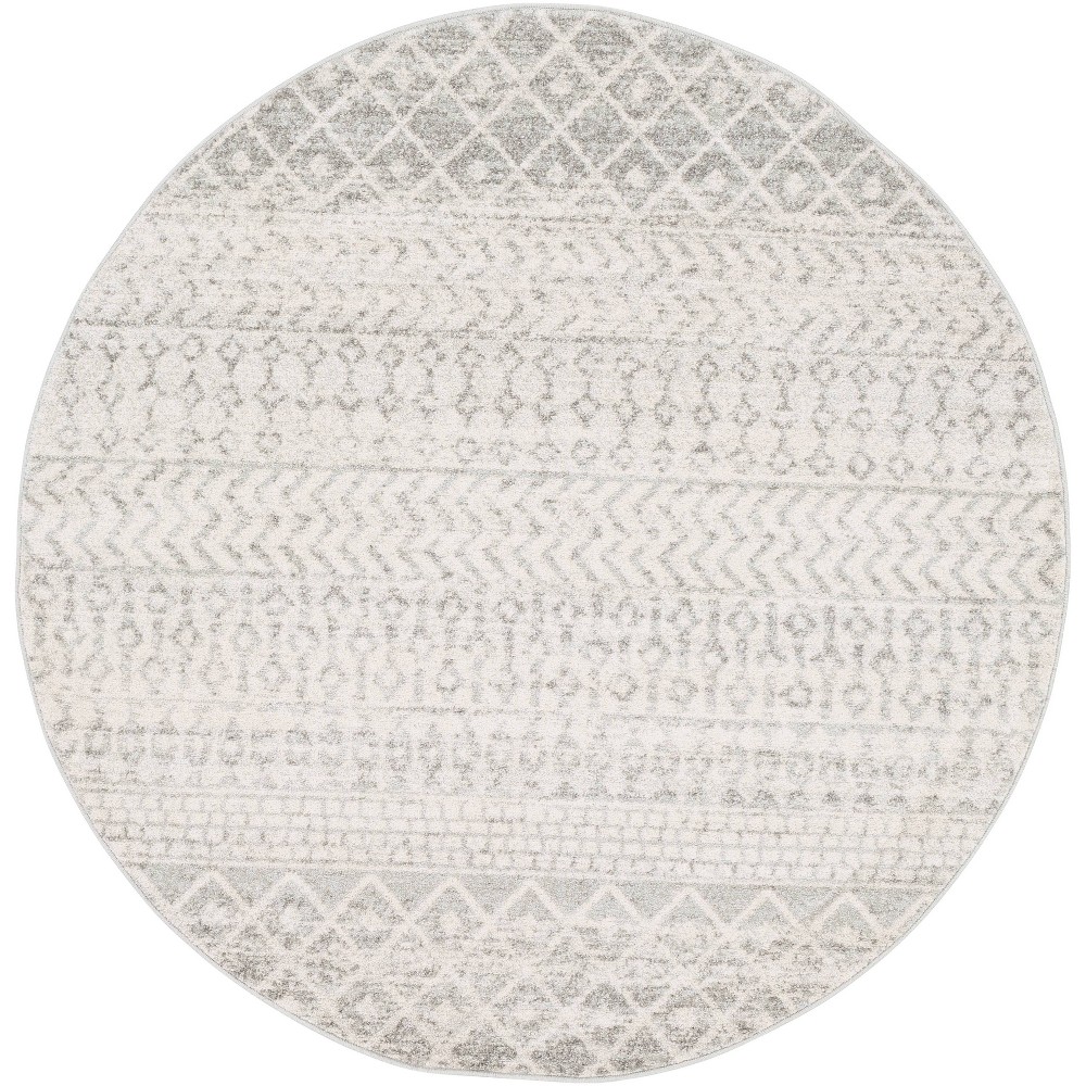 Photos - Area Rug Livabliss 5'3" Round Sweetgum Global Rug Cream: Traditional, Stain & Fade-Resistant, Medium Pile