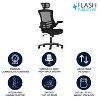 Flash Furniture Kelista High-Back Black Mesh Swivel Ergonomic Executive Office Chair with Flip-Up Arms and Adjustable Headrest - 2 of 4