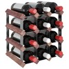 vidaXL Brown Wine Rack - Solid Pine Wood and Galvanized Steel - 12-Bottle Storage - Rustic Home Decor - Living Room, Kitchen, Dining Room Accessory - 3 of 4