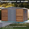 8x10 FT Outdoor Backyard Storage Shed,Iron-Wood Frame Garden Storage Shed with Two Doors and Window,Tool Shed with All-Weather Design-Coolbibila - 3 of 4