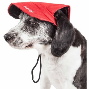 Pet Life Cap-Tivating UV Protectant Adjustable Fashion Dog Hat Cap, LG, Black - 1 of 3