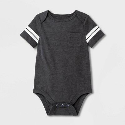 Baby Boys' Pocket Bodysuit - Cat & Jack™ Dark Gray 0-3M