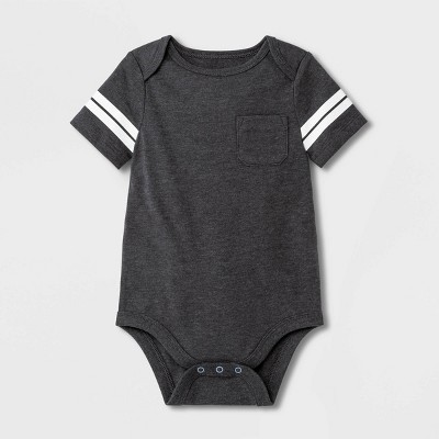 Image of Baby Boys' Pocket Bodysuit - Cat & Jack™ Dark Gray