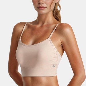 Anna-Kaci Active Women's Longline Sports Bra with Spaghetti Straps and Scoop Neck for Light Support Yoga and Lounge - 1 of 4