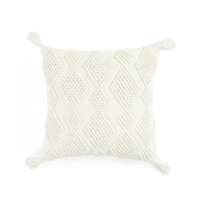 StyleWell Light Beige Abstract 18 in. x 18 in. Square Decorative Throw  Pillow with Tassels S00161061281 - The Home Depot