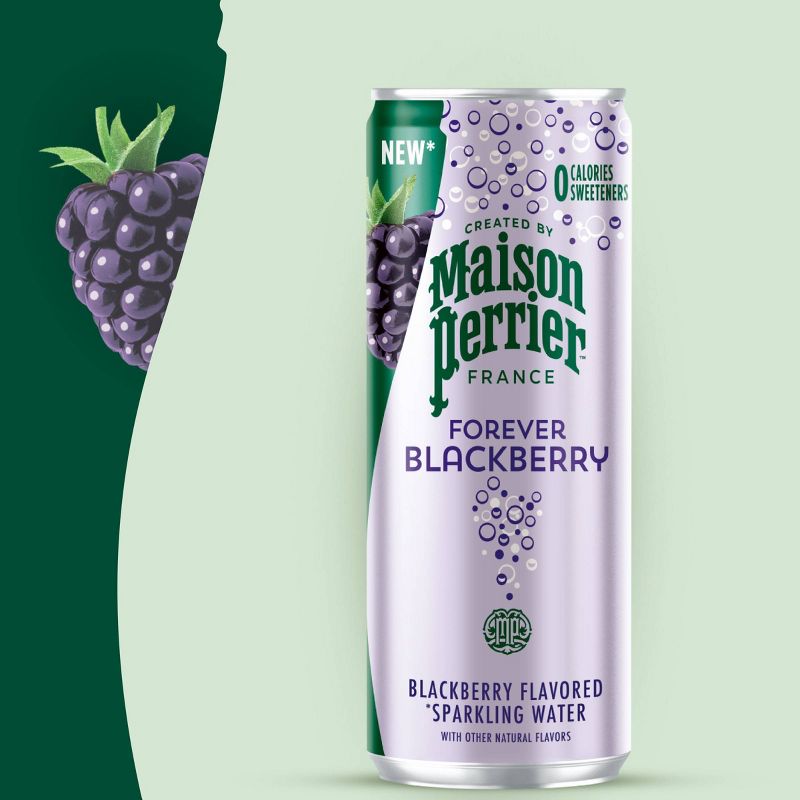Maison Perrier Blackberry Sparkling Water - 8pk/11.15 fl oz Cans, 2 of 9