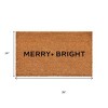 HomeRoots 24" X 36" Brown And Black Christmas Merry and Bright Outdoor Coir Door Mat - 3 of 4