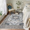 Vintage Medallion Rug - Washable non-slip oriental carpet with low-pile distressed design - 2 of 4