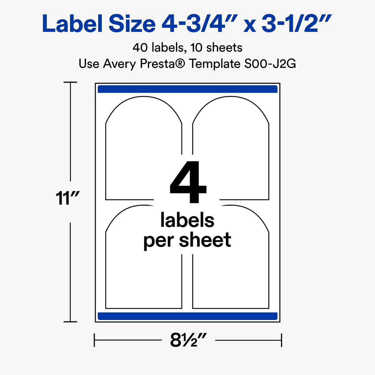 Avery® Labels, 4.75" x 3.5", Glossy, Gold Menorah Frame, 40 - thumbnail 5