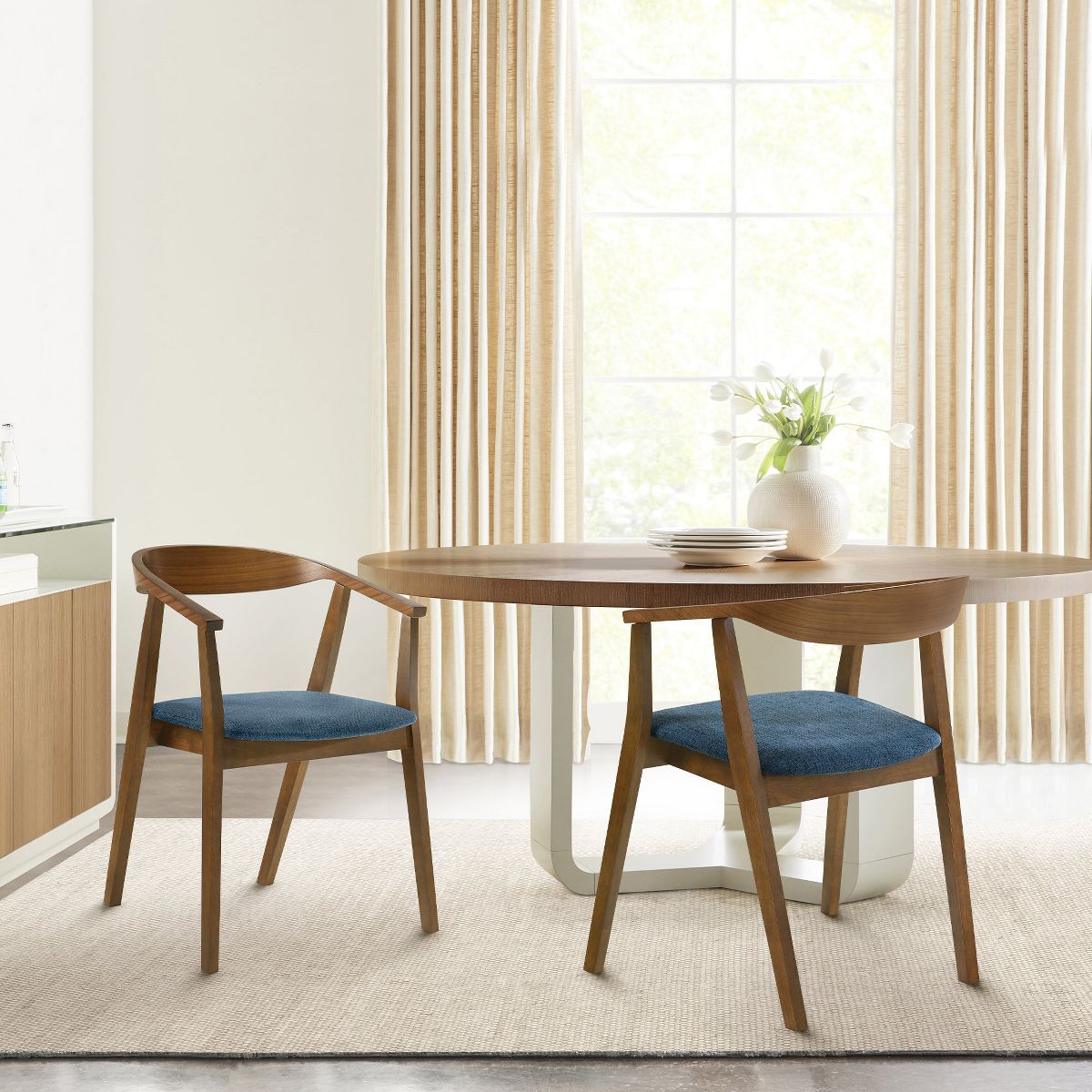 Santana Upholstered Wood Dining Chair - Set of 2
