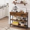 Narrow Console Table with 2 Drawers & Shelves - 39.4" Industrial Design, 150lb Capacity, Metal Frame, for Entryway, Hallway, or Behind Sofa - 4 of 4