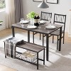 VYNXARIA Wood Dining Table Set for 4,Kitchen Table with 1 Benches,Breakfast Table Set for Small Space,Apartment,Dining Room, Home Office - 2 of 4